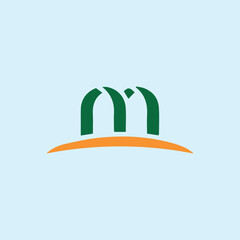 letter m text logo design vector