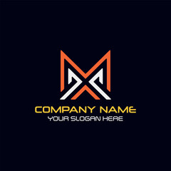 letter m text logo design vector