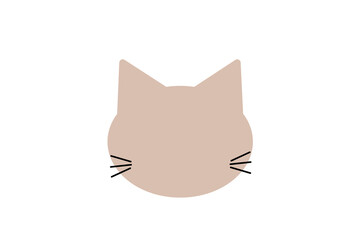 茶色の猫のシルエットフレーム　グラフィック素材