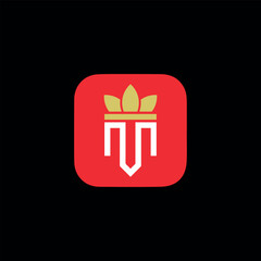 letter m text logo design vector