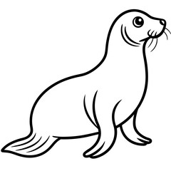 Sea Lion Silhouette Line