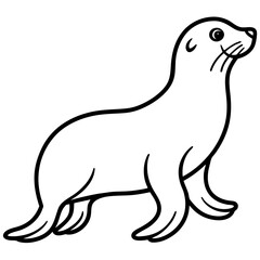 Sea Lion Silhouette Line