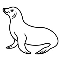 Sea Lion Silhouette Line