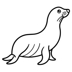 Sea Lion Silhouette Line
