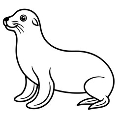 Sea Lion Silhouette Line