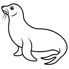 Sea Lion Silhouette Line