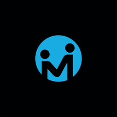 letter m text logo design vector