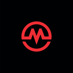 letter m text logo design vector