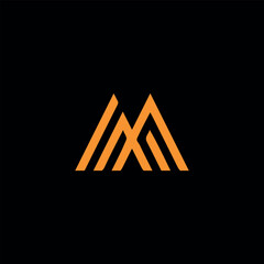 letter m text logo design vector