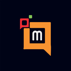 letter m text logo design vector