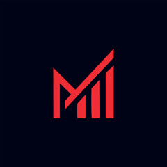 letter m text logo design vector