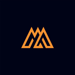 letter m text logo design vector