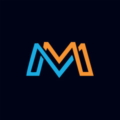 letter m text logo design vector