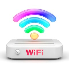Colorful WiFi symbol on a device