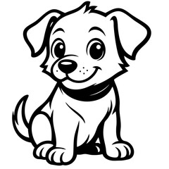 A fun, cute, happy brown puppy cartoon vector illustration for pet lovers