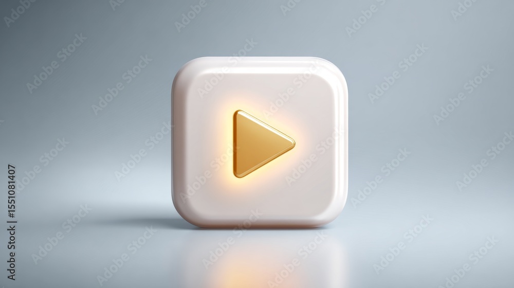 Aufkleber stylish play button icon with a modern design in a minimalist setting.