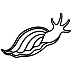 Sea Slug Outline Design