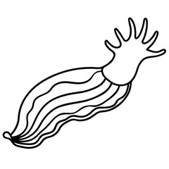 Sea Slug Outline Design