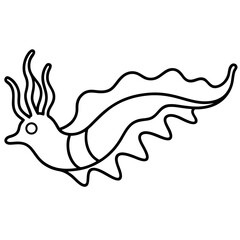 Sea Slug Outline Design