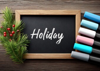 Holiday message on a chalkboard