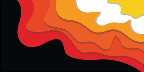 Abstract paper cut shape wave background