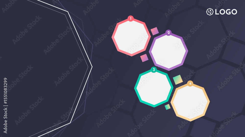Poster abstract hexagon network background colorful geometric design