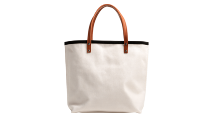 A functional printed canvas tote, white background --ar 16:9