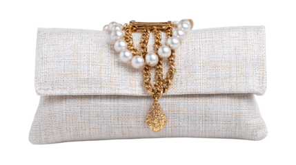 A luxury fabric jewelry pouch, white background --ar 16:9