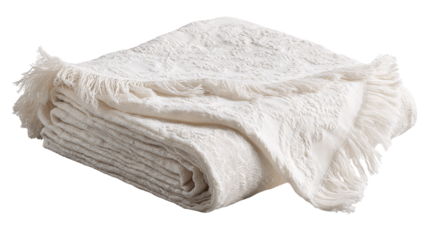 A natural decorative throw blanket, white background --ar 16:9