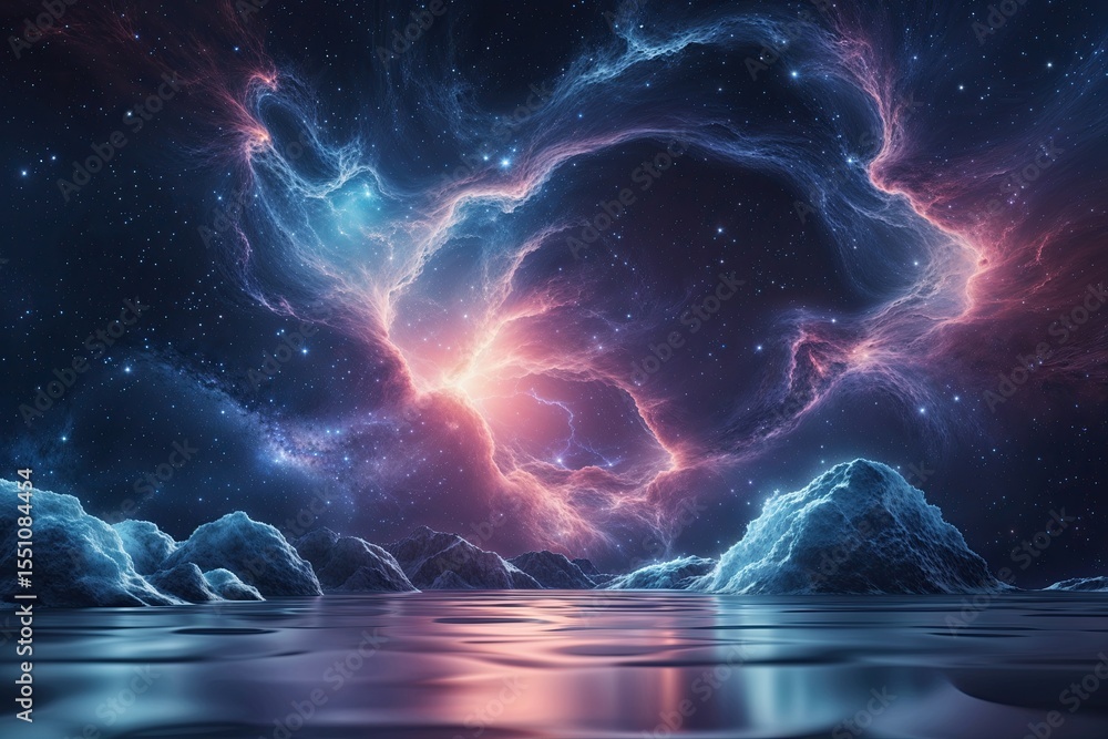 Poster contemporary nebula design framework for creative vector backgrounds in digital projects