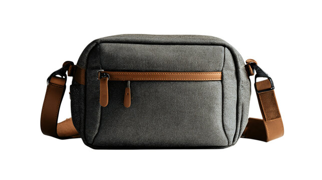 A sleek minimalist camera bag, white background --ar 16:9