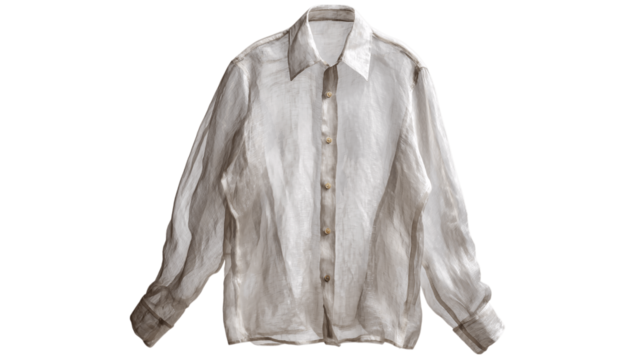 A transparent linen shirt, white background --ar 16:9