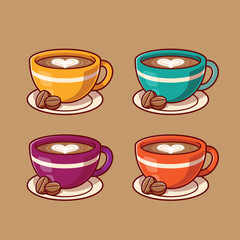 Coffee cup vector illustration icons