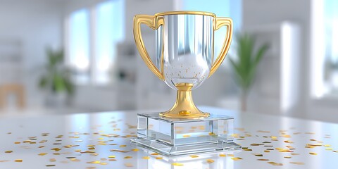 Clear Trophy on Glass Stand