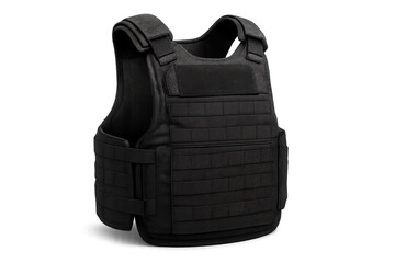 Naklejka premium Modern bulletproof vest offering robust protection, featuring a sleek black design and transparent background for versatile use
