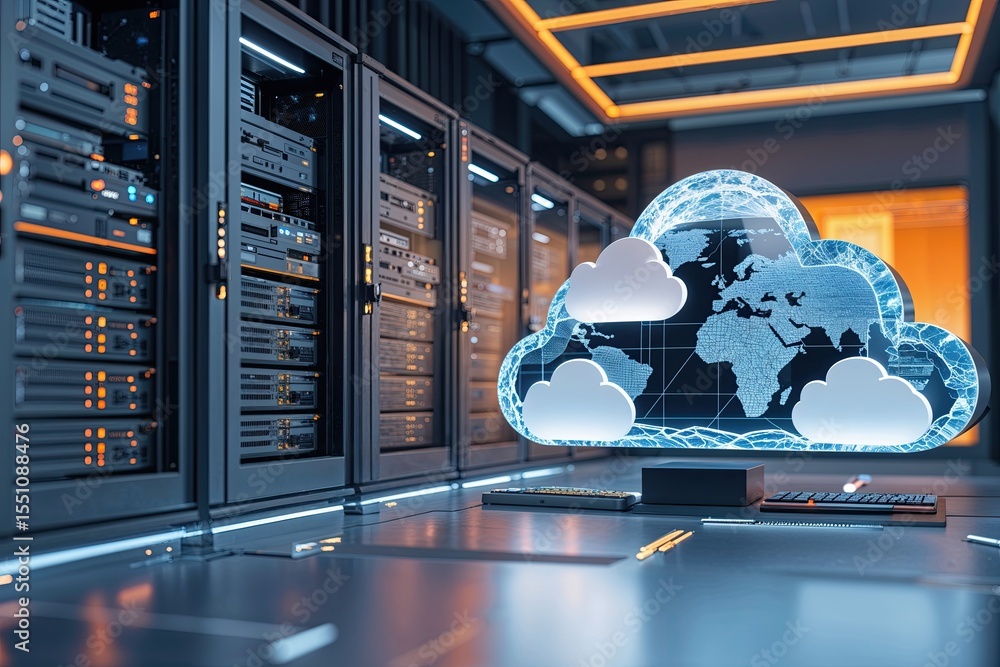 Aufkleber innovative cloud storage solutions and integrated digital network visuals for advanced server and so