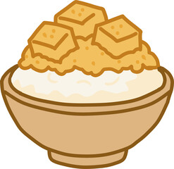 Injeolmi Shaved Ice Illustration - Traditional Korean Dessert 인절미빙수 일러스트 전통 디저트