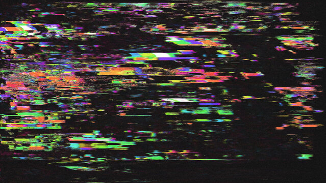 VHS Glitch Aesthetic, Digital Noise Texture, Cyberpunk Screen Errors, Retro Signal Distortion, Broken Pixel Art