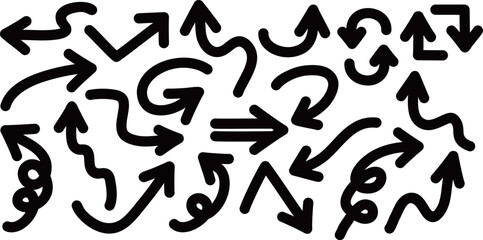 太線の黒い矢印のアイコンセット