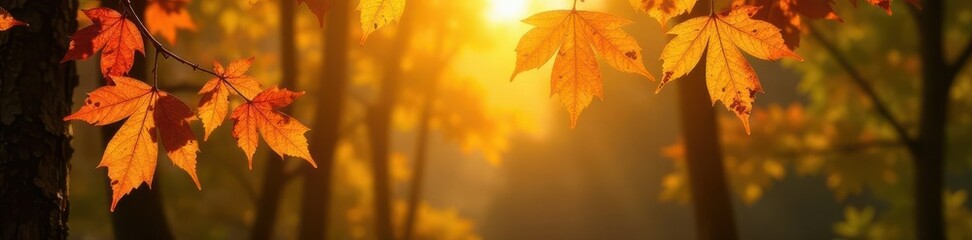 Sunlit aspen leaves shimmer, backlit by golden hour light , nature photography, light, sun rays