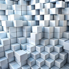 3d background with white cubes