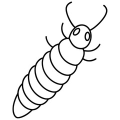 Silkworm Sketch in White