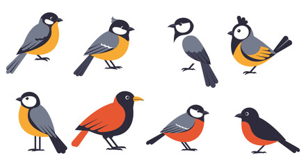 Whimsical Cartoon Birds – Colorful Stylized Avian Illustrations for Children’s Decor and Educational Projects