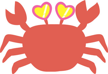 여름 휴가 꽃게 선글라스 일러스트 Summer Vacation Blue Crab Sunglasses Illustration