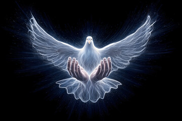 Glowing White Dove of Peace A Symbol of Hope and Tranquility