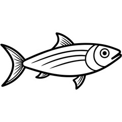 Simple Sardine Line Drawing