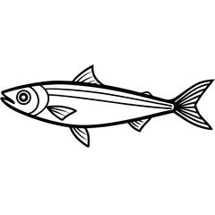 Simple Sardine Line Drawing