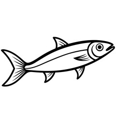 Simple Sardine Line Drawing