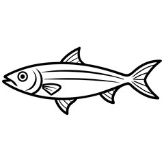 Simple Sardine Line Drawing