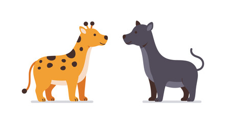 Cartoon Animal Collection – Colorful and Cute Wildlife Illustrations for Kids and Educational Designs